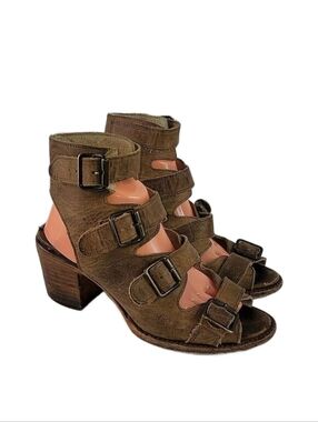 Freebird By Steven Quail Brown Leather Women's Ankle Booties